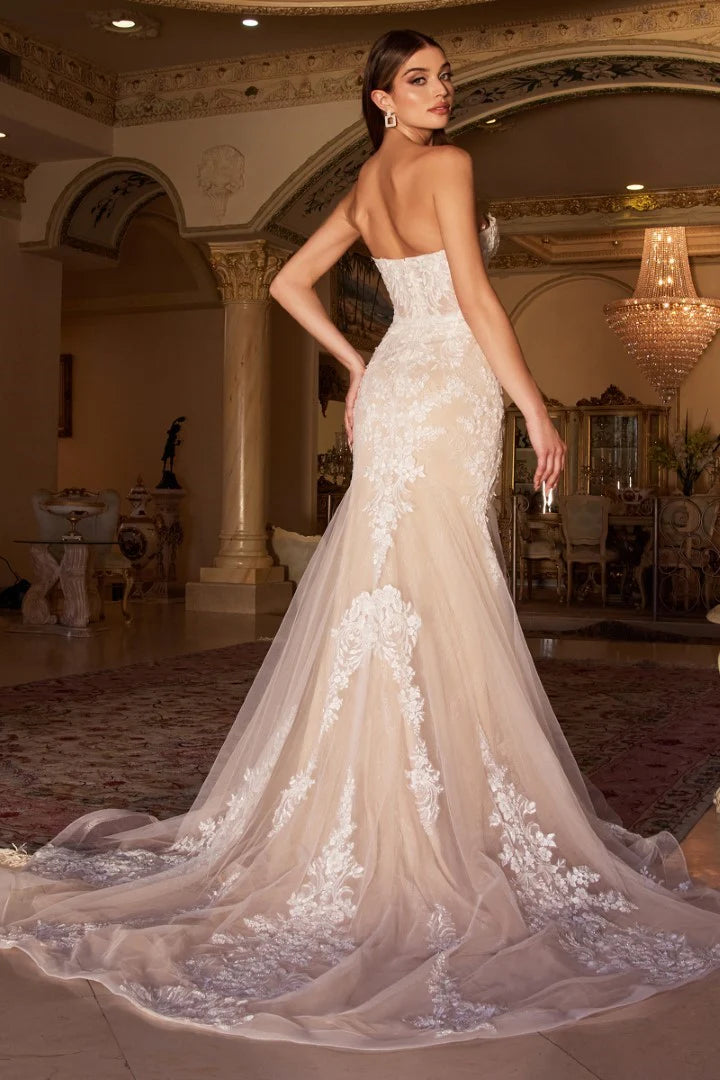 The Hazel Lace Mermaid Bridal Gown with Removable Sleeves