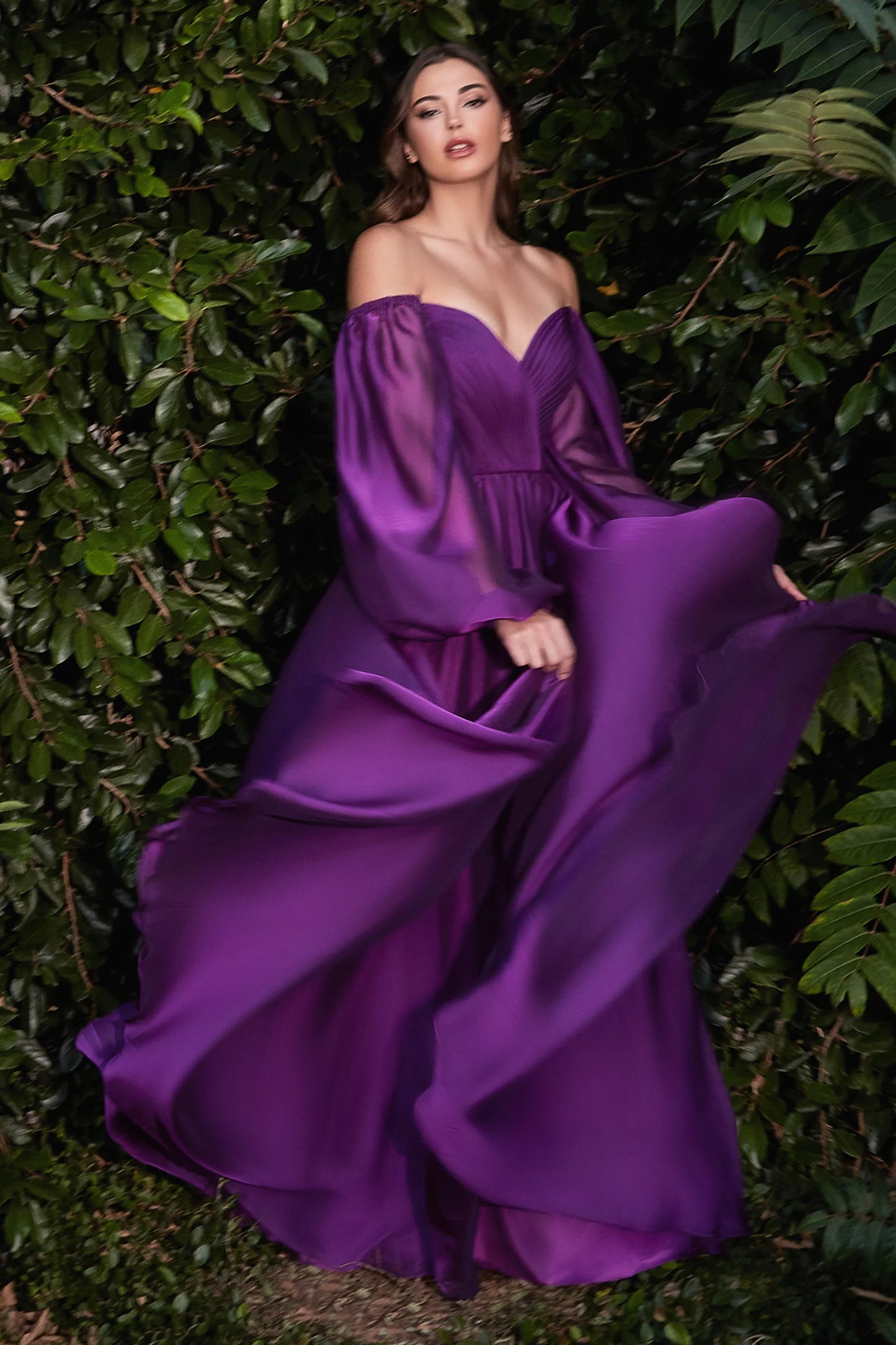 The Victoria Long Sleeve Chiffon Gown