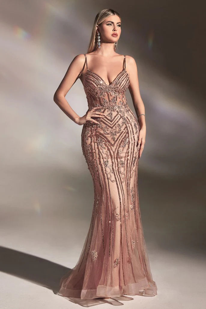 The Ivy Fitted Beaded Mermaid Gown