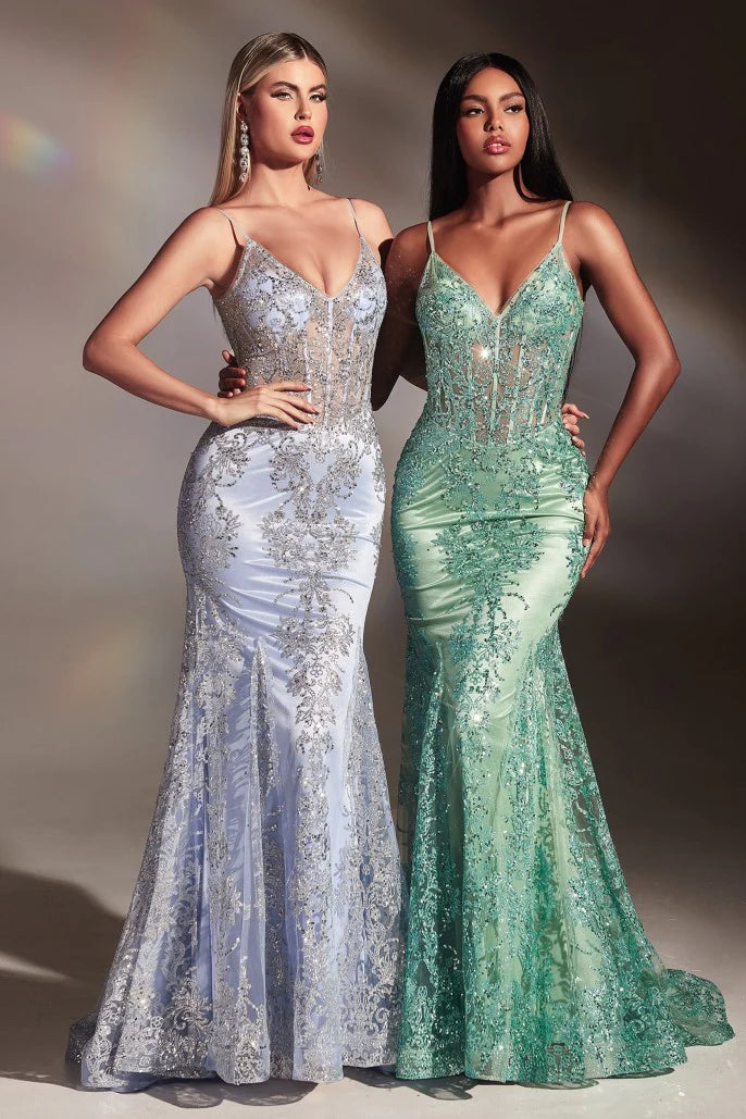 The Daphene Glitter Print Mermaid Dress