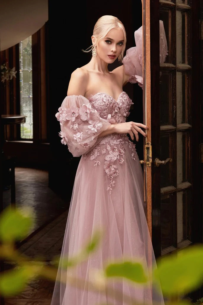 The Daisy Strapless 3D Floral Corset Ball Gown