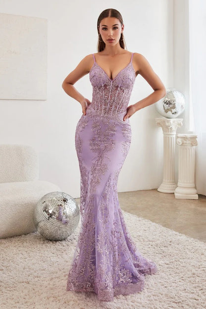 The Daphene Glitter Print Mermaid Dress
