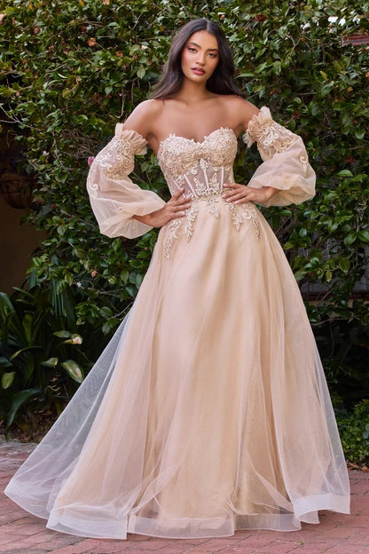 The Ava APPLIQUE CORSET GOWN