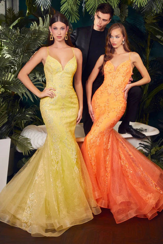 The Gabriella Glitter Print Mermaid Gown