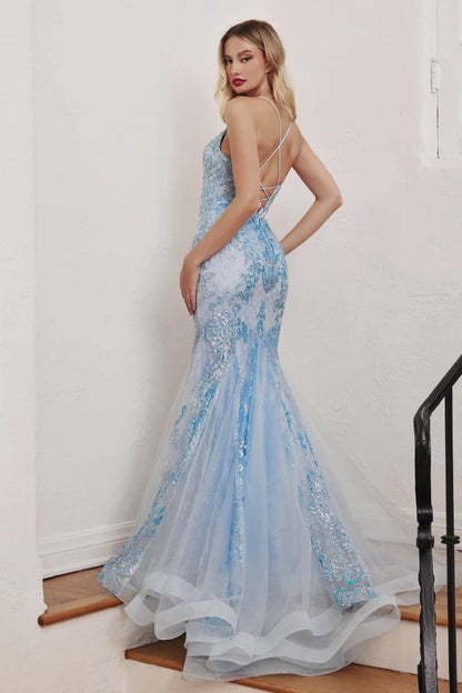 The Gabriella Glitter Print Mermaid Gown