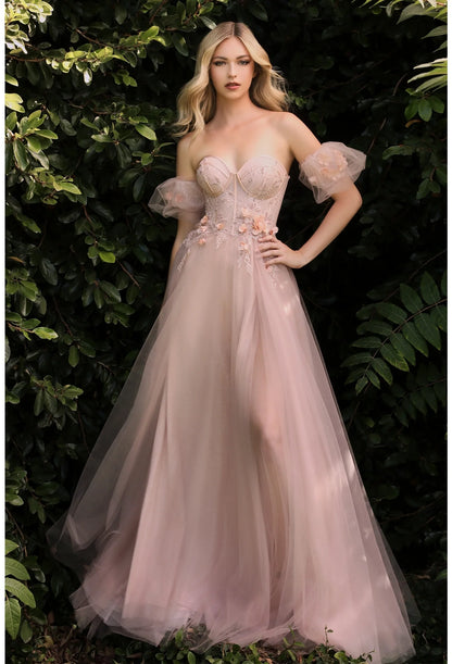 The Hannah Strapless 3D Floral Gown