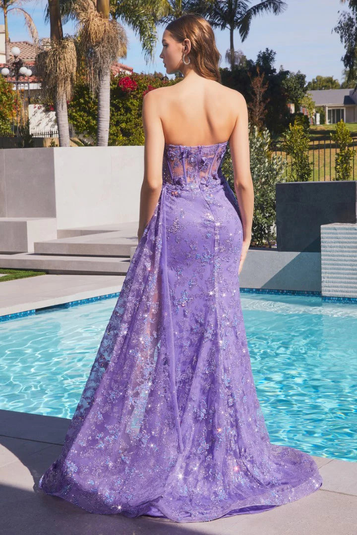 The Margaret 3D Butterfly Applique Strapless Gown
