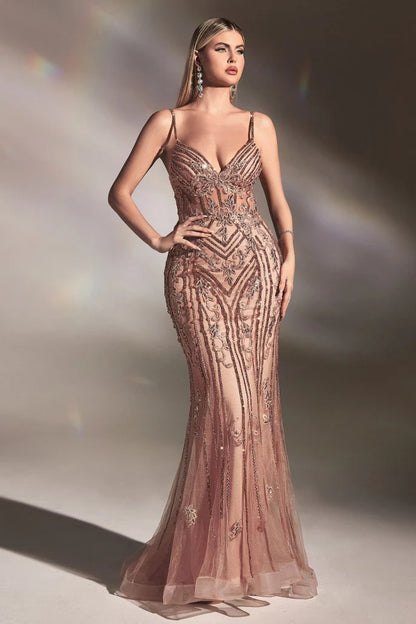 The Ivy Fitted Beaded Mermaid Gown