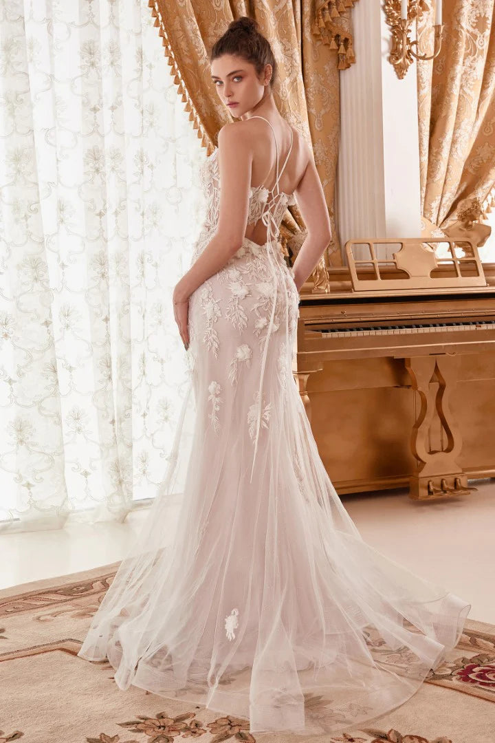 The Abigail 3D Floral Applique Bridal Mermaid Gown