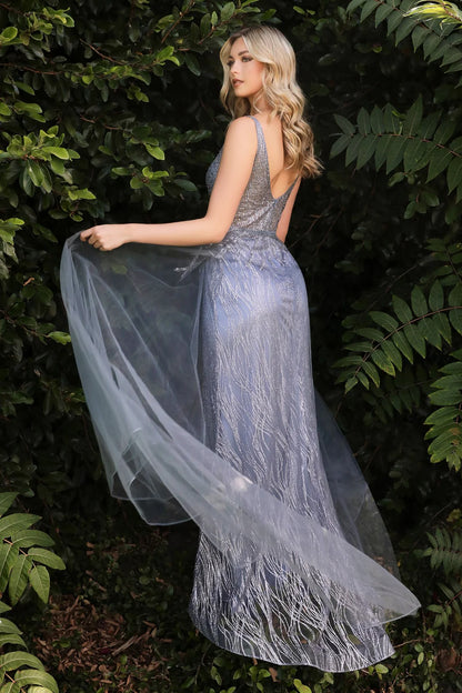 The Margot Long Glitter Dress With Overskirt