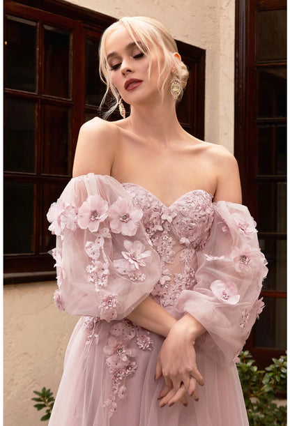 The Daisy Strapless 3D Floral Corset Ball Gown