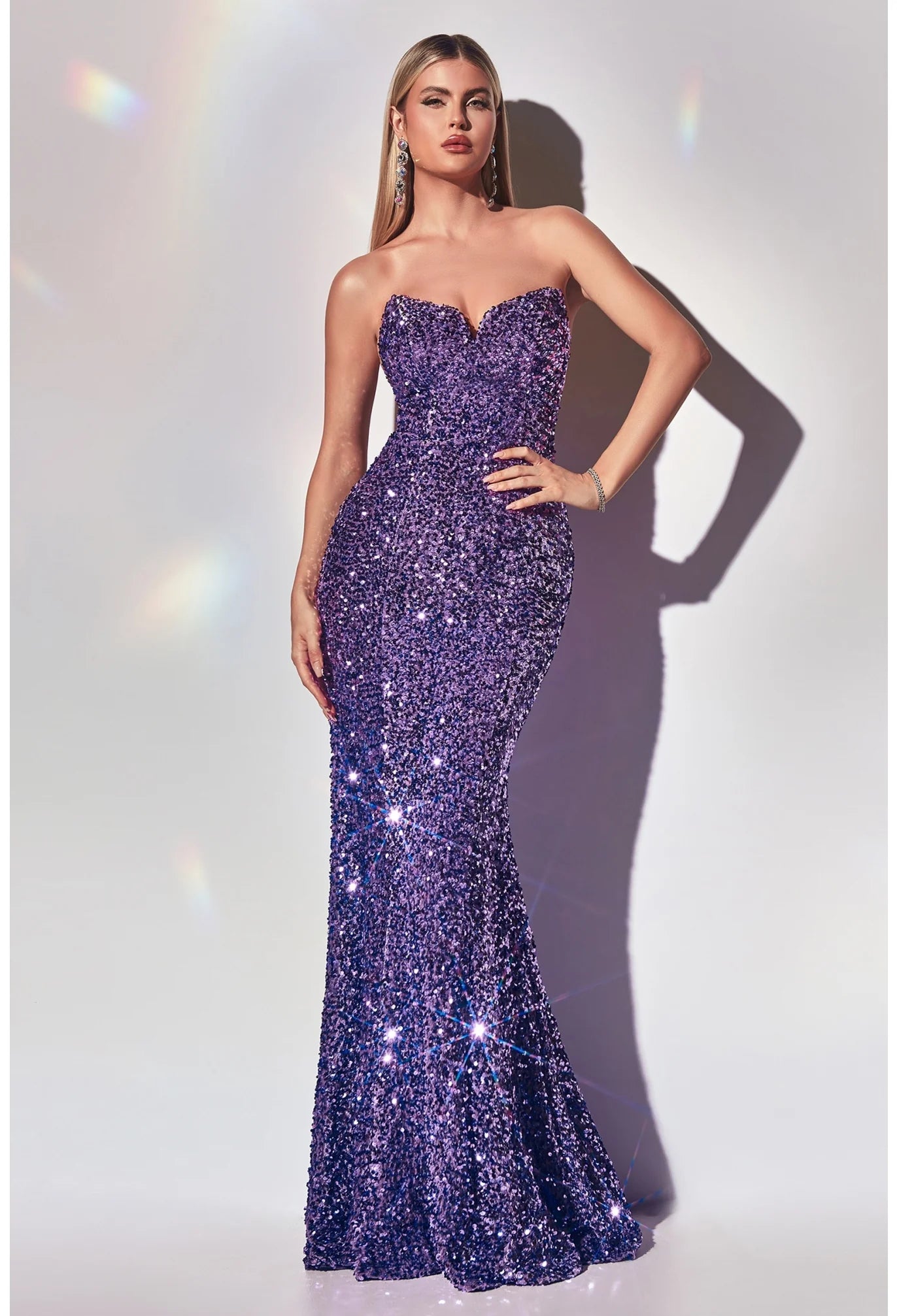 The Megara Fitted Strapless Sequin Gown