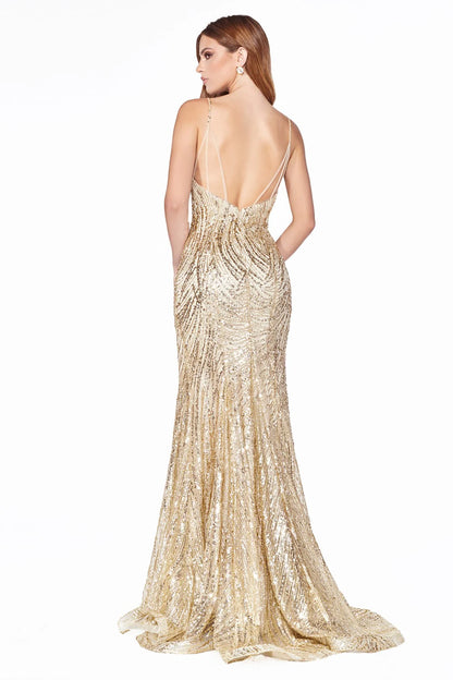 The Carley Long Glitter Print Mermaid Dress